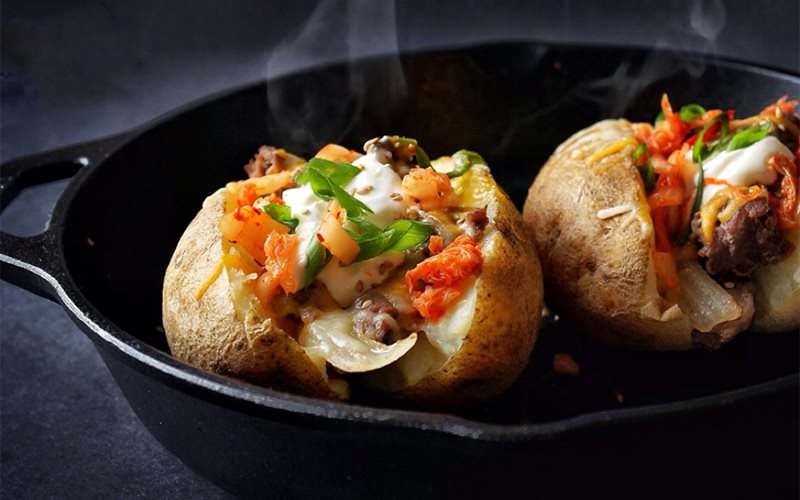 Baked Beef-Stuffed Potatoes